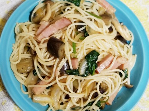 ベーコンとなすとほうれん草のパスタ レシピ 作り方 By ゆかんち 楽天レシピ